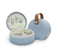 MultiValue Boite a Bijoux, Cuir Boite a Bijoux Voyage Petit Boite Rangement Bijoux Portable Rangement Bijoux Avec Poignée pour Femme Femme Fille (bleu)