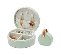 MultiValue Boite a Bijoux, Cuir Boite a Bijoux Voyage Petit Boite Rangement Bijoux Portable Rangement Bijoux Avec Poignée pour Femme Femme Fille (Vert)