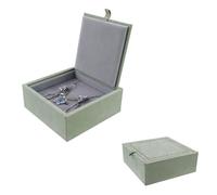 MultiValue Boite Bague Fiancaille, Velvet Vintage carré Boite a Bague Modèle d'Estampage à Chaud Porte Bijoux pour Mariage Anniversaire Cadeau