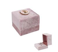 MultiValue Boite Bague, Vintage Boite Bague Fiancaille, Doublure en Flanelle Boites Cadeau Bijoux pour Mariage, Cérémonie, Demande en Mariage, Fiançailles