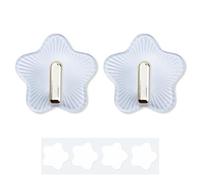 MultiValue Crochets en étoile, Crochets adhésifs réutilisables 2 PCS avec 4 autocollants Crochets solides pour suspension Crochets adhésifs transparents Crochets muraux pour la salle de bain