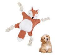 MultiValue Jouet couineur pour chien - Sans rembourrage - Avec corde à tirer - Jouet à mâcher en forme de renard et de raton laveur - Pour faire ses dents et tuer le temps - Rouge