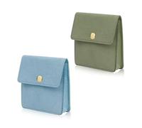 MultiValue Lot de 2 pochettes à bijoux avec bouton pression - Portable - Petit sac cadeau - Pochette de voyage - Pochette de rangement souple pour collier, bracelet, boucles d'oreilles (B)