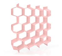 MultiValue Lot de 8 séparateurs en nid d'abeille réglables pour tiroir de rangement créatif DIY séparateur de tiroir organiseur en plastique pour chaussettes, cravates, cosmétiques（Rose）