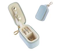 MultiValue Mini Boite a Bijoux, Portable Boite a Bijoux Voyage avec Porte-Clés, Velours Petite Boitea Bijouxpour Colliers Boucles d'Oreilles Bagues