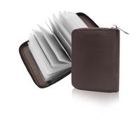 MultiValue Porte-Cartes de crédit pour Femmes et Hommes, 22 Fentes Portefeuille en Cuir pour Hommes et Femmes Portefeuille Portable de Voyage à Fermeture éclair Porte-Monnaie étanche à Blocage RFID