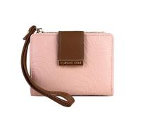 MultiValue Porte Monnaie Femme avec Bracelet, Cuir PU Petit Portefeuille Femme Fleur en Relief Petit Porte Monnaie avec Fenêtre d'Identification