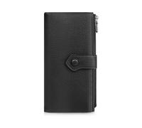 MultiValue Portefeuille à deux volets pour femme, en cuir synthétique souple, long RFID, porte-cartes de crédit, grande capacité, avec fermeture éclair et plusieurs emplacements pour cartes pour un