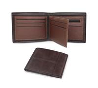 MultiValue Portefeuille fin à deux volets pour homme, en cuir synthétique souple, poche avant, multi-fentes de grande capacité, portefeuille pour cartes de crédit avec fenêtre pour carte d'identité
