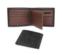 MultiValue Portefeuille fin à deux volets pour homme, en cuir synthétique souple, poche avant, multi-fentes de grande capacité, portefeuille pour cartes de crédit avec fenêtre pour carte d'identité
