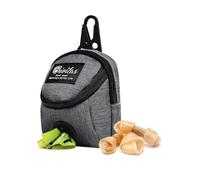 MultiValue Sac à friandises pour chien - Multifonctionnel - Sac à friandises pour chien - En tissu Oxford imperméable - Avec distributeur de sacs à déjections canines - Gris - A