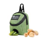 MultiValue Sac de promenade pour chien, sac à friandises multifonction en tissu Oxford imperméable avec distributeur de sacs à déjections canines intégré pour voyage, dressage en plein air (vert, A)