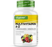 Multivitamine A-Z - 365 comprimés (12 mois) - 32 principes actifs - Combinaison de minéraux + acides aminés + oligo-éléments + extraits de plantes - Vegan - Fortement dosé