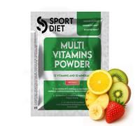 Multivitamines - Complexe 12 Vitamines, 8 Minéraux - Énergie, Immunité, Récupération - Réduction de la Fatigue, Protection Cellulaire - Santé Musculaire, Osseuse - Poudre Tropical 300g - SportDiet