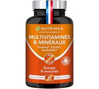 Multivitamines et Minéraux | 26 Nutriments | Vitamines A, B, C, D, E, K | Fer, Chrome, Magnésium & Zinc + Choline, Lutéine & Ginseng | Energie, Vitalité, Puissance | Nutrimea | Fabrication Française