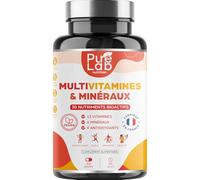 MULTIVITAMINES ET MINERAUX 30 Nutriments Bioactifs - 90 gélules Vegan 45 jours - Immunité, Tonus, Antioxydant - Dosage optimal - Sans lactose ni gluten - Pure Lab Nutrition® - Fabriqué en France