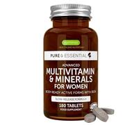 Multivitamines et Minéraux pour Femmes, Vitamines Méthylées & Bioactives, avec Fer Bisglycinate 14 mg, Libération Lente, Clean Label & 100% Vegan, 180 comprimés - par Igennus