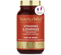 Multivitamines et Minéraux | Zinc, Magnésium, Sélénium, Vitamine C, A, E | Anti-fatigue, Énergie, Vitalité | Cheveux et ongles | Made in France | 180 comprimés | Beauty & WILD