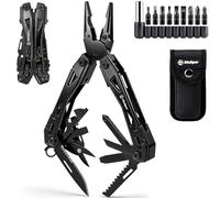 Multper Cadeau Homme, 26-en-1 EDC Multitool Pince Multifonctions avec Pince à Bec Fin, Pince Coupante, Couteau, Jeu Embouts de Tournevis et Plus Encore, Équipement de Survie et de Camping, Acier Inox