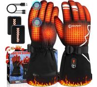 Multper Gants Chauffants Hommes Femmes, Gant Chauffant avec 7.4V 3000mAh × 2, 3 Niveaux de Chauffage, Imperméables, Écran Tactile, Gant Moto, Gant Hiver pour Hiver, Ski, Randonnée, Cadeau Homme
