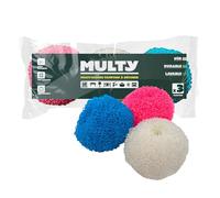 MULTY today éponges colorées polyvalente, pièces différentes, fabriquées en Italie, set de 3 éponges colorées anti-rayures - pour vaisselle, casseroles, grilles, salle de bain, douche