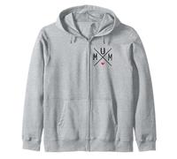 Mum X Cross Typographie avec Un cœur Sweat à Capuche