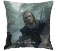 Mumany Taie d'oreiller carrée avec Inscription « You're Finally Awake » - 45,7 x 45,7 cm