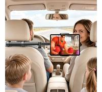 Mumay Support Tablette Voiture - [Bras Long Extensible 46cm 3-en-1] Support Appui-Tête Arrière Auto, Rotation 360° Porte-Tablette de Voyage, Compatible avec iPad, Switch, Smartphones 4,7-13"