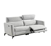 Canapé droit Altobuy MUMBAI - Canapé Relax Electrique 3 Places Gris Clair -