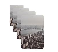 Mumbai City Lot de 4 cartes de désodorisants de voiture personnalisées pour homme et femme - Tablettes d'aromathérapie à suspendre - Cartes parfumées pour armoire de salle de bain
