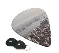 Mumbai City Lot de 6 médiators de guitare avec support, personnalisés, antidérapants, portables, ukulélé, basse, 0,46 mm, pour les amateurs de guitare acoustique, cadeaux