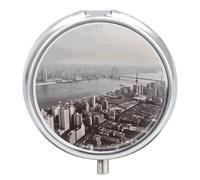 Mumbai City Mini pilulier de poche pour homme - Joli pilulier de voyage à 3 compartiments