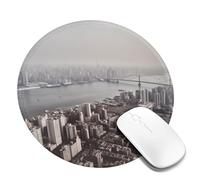 Mumbai City Tapis de souris rond avec base en caoutchouc antidérapant avec bords cousus pour souris sans fil, ordinateur portable, bureau à domicile, bureau 20,3 cm