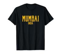 Mumbai India Text Amber Print T-Shirt