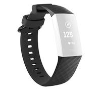 mumbi Bracelet de rechange compatible avec Fitbit Charge 3 4 Fitness Sport Bracelet en silicone Taille L Noir, Noir , Große, Moderne