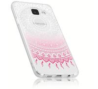 mumbi Coque de protection pour Samsung Galaxy A3 (2016) TPU gel silicone rose transparent Motif Mandala Griffonnage