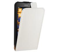 Mumbi Étui en cuir véritable à rabat de qualité supérieure pour Nokia Lumia 625 Lilas 630 635 Étui Blanc