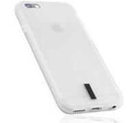 mumbi Housse compatible avec iPhone 6 Plus / 6S Plus Housse pour téléphone portable, blanc transparent avec bande noire