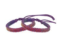 mumbi Lot de 2 bracelets d'amitié tressés Violet arc-en-ciel