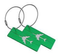 mumbi Lot de 2 étiquettes de bagage avec porte-nom/adresse Vert