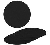 mumbi Lot de 6 Dessous de Verre en Feutre Noir 15 cm - Rond - 3 mm d'épaisseur