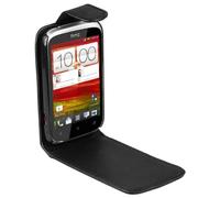 mumbi PREMIUM Cuir véritable Housse HTC Desire C - Coque Étui Etui à clapet Protecteur Desire C Flip Style Noir