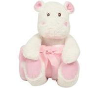 Mumbles - Peluche hippopotame et sa couverture - MM606 - blanc et rose G