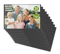 MumdoYAL 10 Pièces Cadres à Photos Magnétiques Frigo, Cadres pour photos 10 x 15 cm / 4 x 6 pouc, Pour le stockage et la présentation de photos,Pochettes photo magnétiques