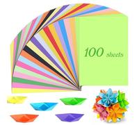 MumdoYAL 100 Feuilles Papier Couleur A4, Papier Origami pour Projets de Bricolage et D'artisanat, 70 g/m², 20 Couleurs Assorties