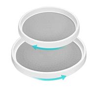 MumdoYAL 2 étagères à épices pivotantes avec plateau tournant, antidérapantes et stables, polyvalentes pour réfrigérateur, cuisine, salle de bains, commode, porte-épices, etc. (25 cm et 30 cm).