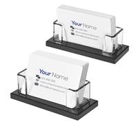 MumdoYAL 2 Pièces Porte Carte de Visite, Acrylique Transparent, Support Carte de Visite et Présentoir pour Bureau, Salon, Restaurant, Comptoir