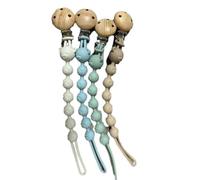 MumdoYAL 4 Pièces Attache Tétine Personnalisé, Accroche Sucette Bébé, Tétine 0-6 Mois, Clip Silicone, Attache-Sucette Sécurisée