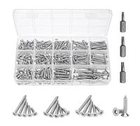 MumdoYAL 400 pièces vis inox，vis a bois，vis autoforeuse inox，assortiment de vis autotaraudeuses set，M3/M3.5/M4，, Avec 3 pièces