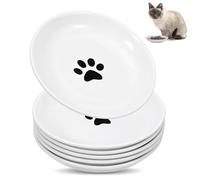 MumdoYAL 6 Pièces Blanc Gamelle Chat Céramique, Gamelles pour Chats, Gamelle pour Chat Céramique, pour Chats Et Petits Animaux